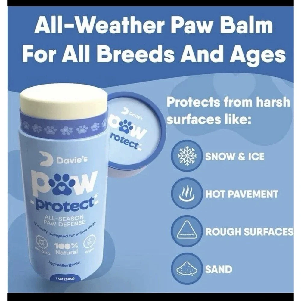 2x Davies Paw Protect Dog Nose & Paw Balm All-Season Lick Safe Protect & Hydrate